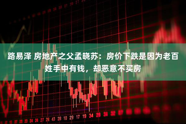 路易泽 房地产之父孟晓苏：房价下跌是因为老百姓手中有钱，却恶意不买房